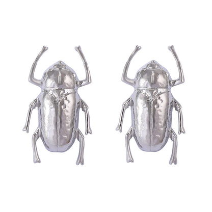 Chic Vintage-Inspired Statement Alloy Beetle Insect Earrings for Women - Unique, Trendy, and Perfect for Casual Outfits
