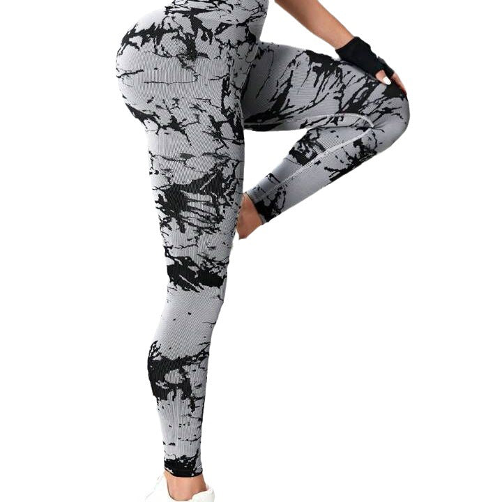 Seamless Peach Two Tone Tie Dye High Waisted Leggings for Women Sculpting Comfortable and Workout Pants for Yoga and Fitness