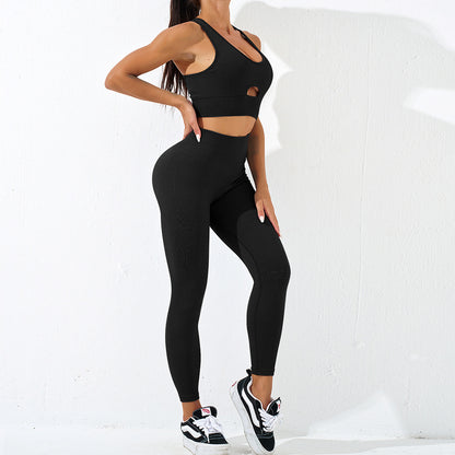 Yoga and Pilates Workout Set with High Waisted Leggings Supportive Sports Bra and Butt Lifting Design for Enhanced Performance and Comfort