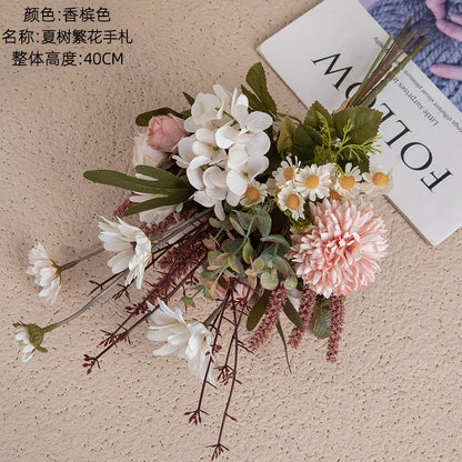 Stunning Fake Flower Bouquet and Wall Décor by Summer Tree - Perfect for Home Decoration, Weddings, and Special Events - CF01270