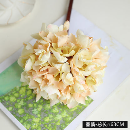 Stunning Faux Single Branch Oil Painting Style Lollipop Hydrangea - Perfect for Weddings, Photoshoots, and Home Decor