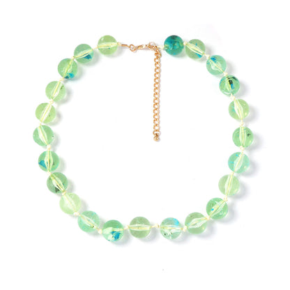 Chic and Fresh Minimalist Geometric Crystal Bead Knotted Necklace for Women - Versatile and Trendy Accessory for Any Outfit