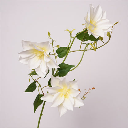 Elegant Nordic-Inspired Soft Touch Faux Clematis Flower Arrangement for Luxurious Home Decor – Perfect for Living Room and Floral Accents