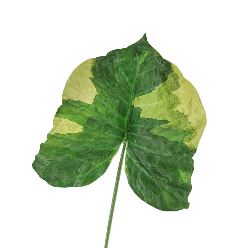 Nordic-Inspired Artificial Plant - Long-Stemmed Green Alocasia Leaves for Home Décor and Landscape Design