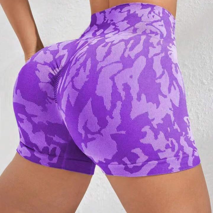 Seamless Peach Lift Tie Dye Yoga Shorts High Waisted Outdoor Fitness Cycling Shorts for Women for Gym Running and Active Lifestyle