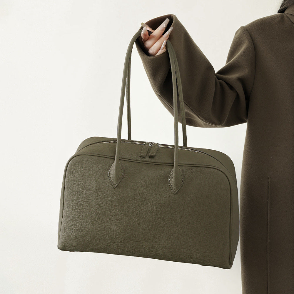 Chic Fall Winter Luxury Women's Shoulder Bag Grain Leather Handbag for Style Enthusiasts