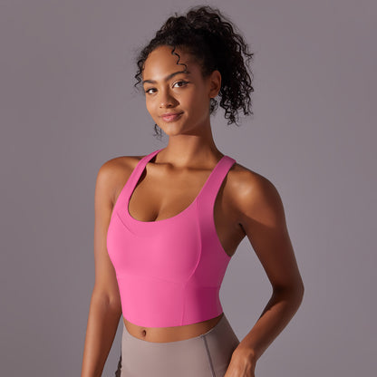 Seamless Sports Bra with Molded Cups Women's Yoga and Running Top for Maximum Support and Comfort