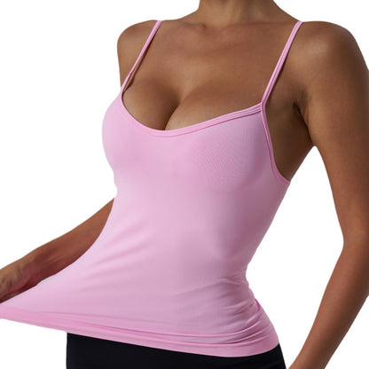 Breathable Women's Yoga Tank Top with Thin Straps High Elasticity Quick Dry Workout Sports Bra for Comfort and Style