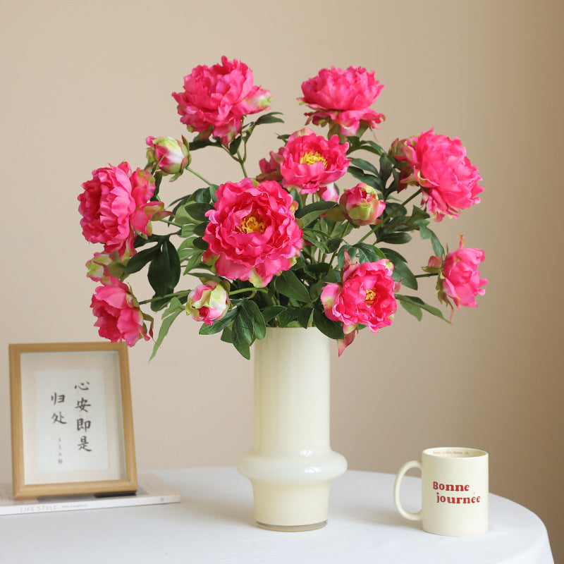 High-Quality 3-Head Artificial Peony Flowers – Perfect for Home Décor, Gardening, and Stunning Floral Arrangements