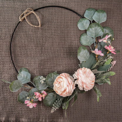 Elegant Wall-Mounted Design: Moonlit Wildflower Rose Ring for Weddings - Stunning Faux Flower Bouquet and Wall Decor - Perfect for Home Decoration (CF01011)