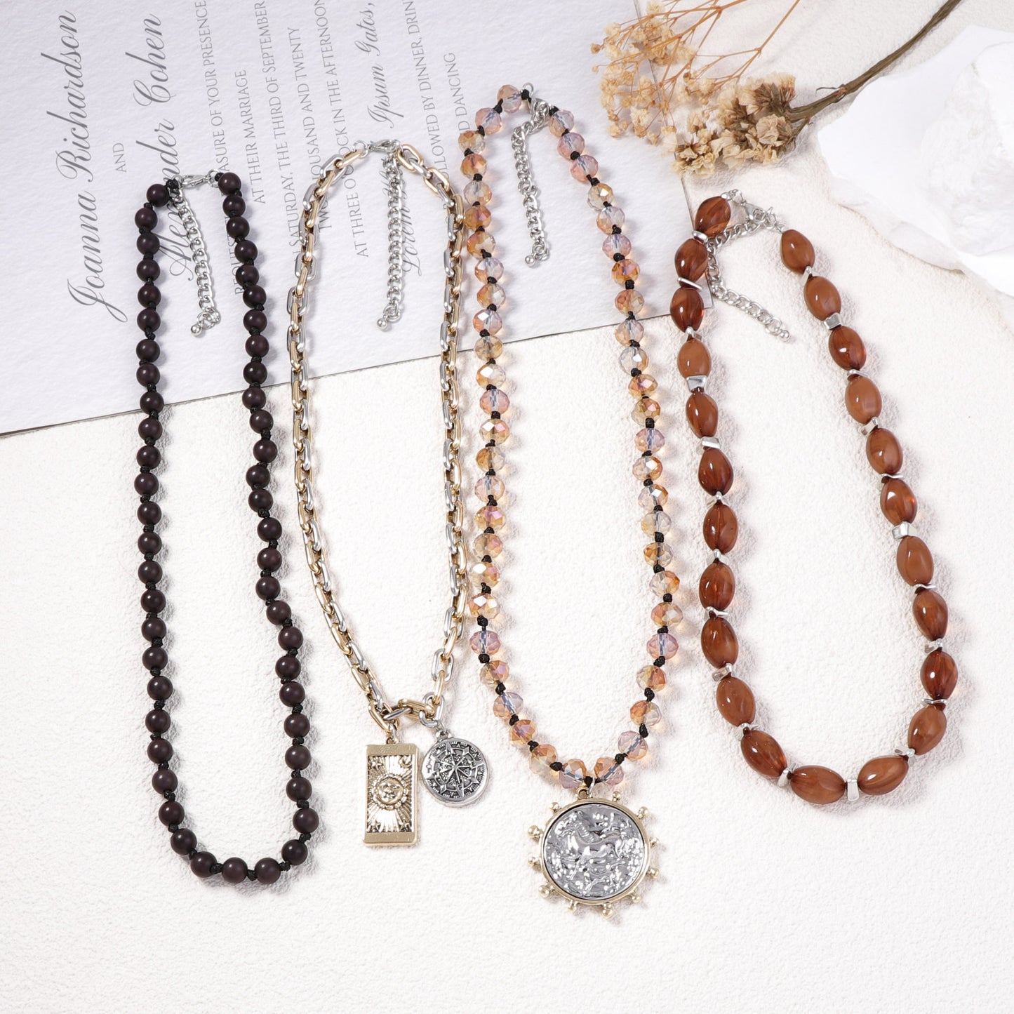 Unique Vintage-Inspired 4-Piece Layered Alloy Geometric Coin Pendant Necklace - Versatile, Casual, and Effortlessly Chic Fashion Accessory