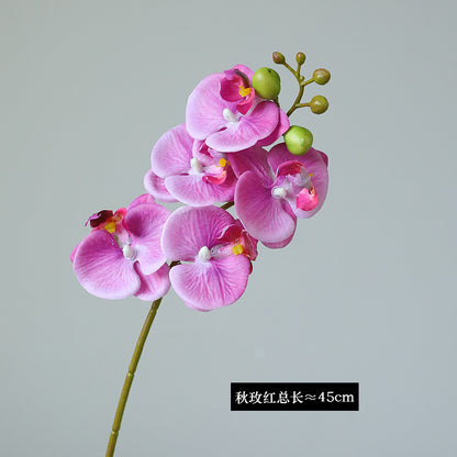 Luxurious Touch: High-Quality Realistic Orchid Flower Arrangement for Home and Dining Table Decor -  Moisture-Retaining Faux Flower Centerpiece