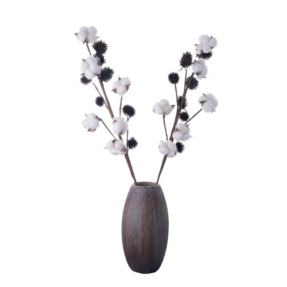 Elegant 6-Head Cotton Stem Floral Arrangement for Home Decor – Perfect for Wedding, Event Decoration, and Wall Accents | MW61181 INS-Style Faux Flowers