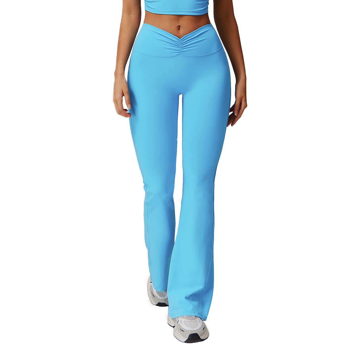 High Waisted Butt Lifting Yoga Flare Pants Slimming Fit for Running and Fitness Long Supportive Leggings 9141