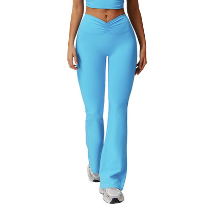 High Waisted Butt Lifting Yoga Flare Pants Slimming Fit for Running and Fitness Long Supportive Leggings 9141