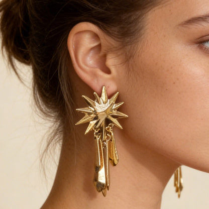 Chic Luxury-Inspired Geometric Tassel Earrings for Women – Unique Minimalist Design Perfect for Any Occasion