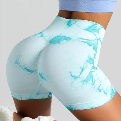 Women's Outdoor Fitness Shorts for Peach Butt Tie Dye Yoga Shorts High Elastic Quick Dry and ly Tight for Active Movement