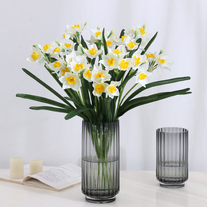 Realistic Artificial Yellow Daffodil Bouquet - Perfect Table Decor for Home and Office - Vibrant Indoor Decorative Flowers