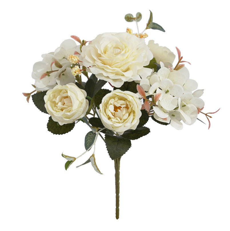 Stunning European-Style Artificial Floral Arrangements: Snowflake Hibiscus, Peony, Hydrangea & Rose Bouquets for Weddings and Event Decor – Perfect for Storefront and Home Decorative Touch