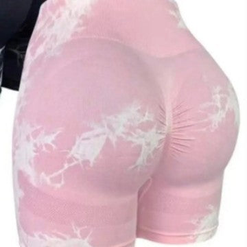 High Waisted Seamless Tie Dye Peachy Butt Yoga Shorts for Comfort and Style in Every Workout