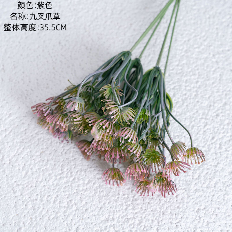 Realistic Green Nine-Pronged Claw Flower Artificial Plant for Wedding Decoration - Beautiful Craftsmanship for Home Decor YC1112