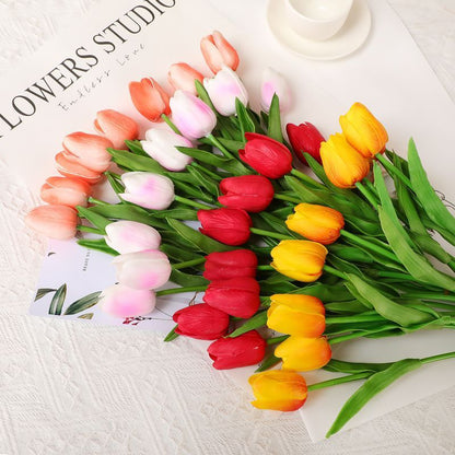 Touch Realistic Mini Tulip Faux Flowers – Perfect for Outdoor Decor, Stunning Photography Props, and Elegant Arrangements