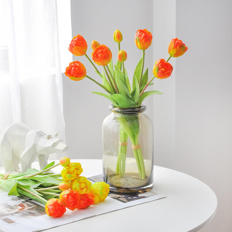 Lifelike Multilayer Petal Tulip Artificial Flower for Home Décor – Perfect for Photography Props, Soft Rubber Tulip Arrangement - Ideal Gift for Any Occasion