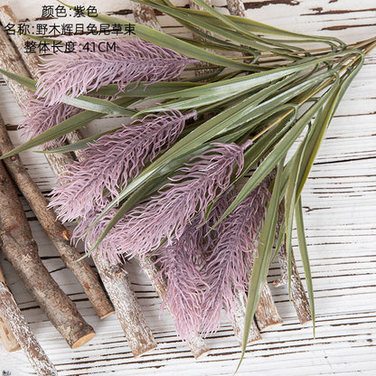 Rabbit Tail Grass Lavender Bouquet - Stunning Fake Flower Home Decor for Weddings and Events | MW85006 - Perfect for INS Aesthetic Vibes