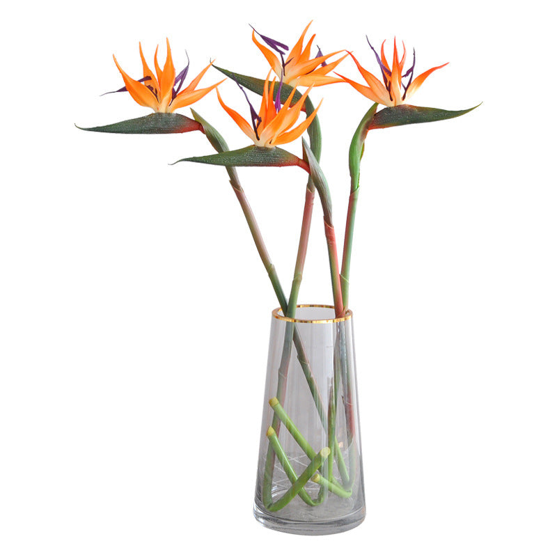 Stunning Paradise Bird Artificial Flower Arrangement - Elegant Home Decor with High-End Wedding Bouquet Feel - Stylish Bird of Paradise Faux Plant Accent for Luxurious Living Spaces