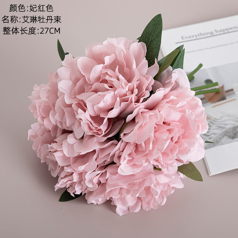 Stunning Erin Peony Artificial Wedding Bouquet - Elegant Home Décor Piece for Weddings and Special Occasions - MW11221