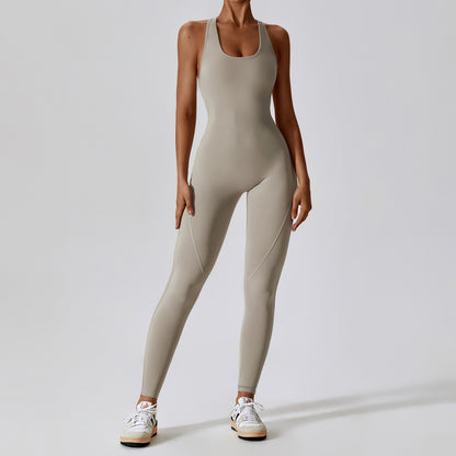 High Elasticity Sleeveless Hollow Back Yoga Bodysuit for Women One Piece Workout Outfit for Enhanced Comfort and Flexibility