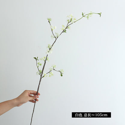 Elegant Long Branch Feel Snow Willow Artificial Flowers – Perfect for Zen Home Decor, Wedding Arrangements, and Sample Room Styling