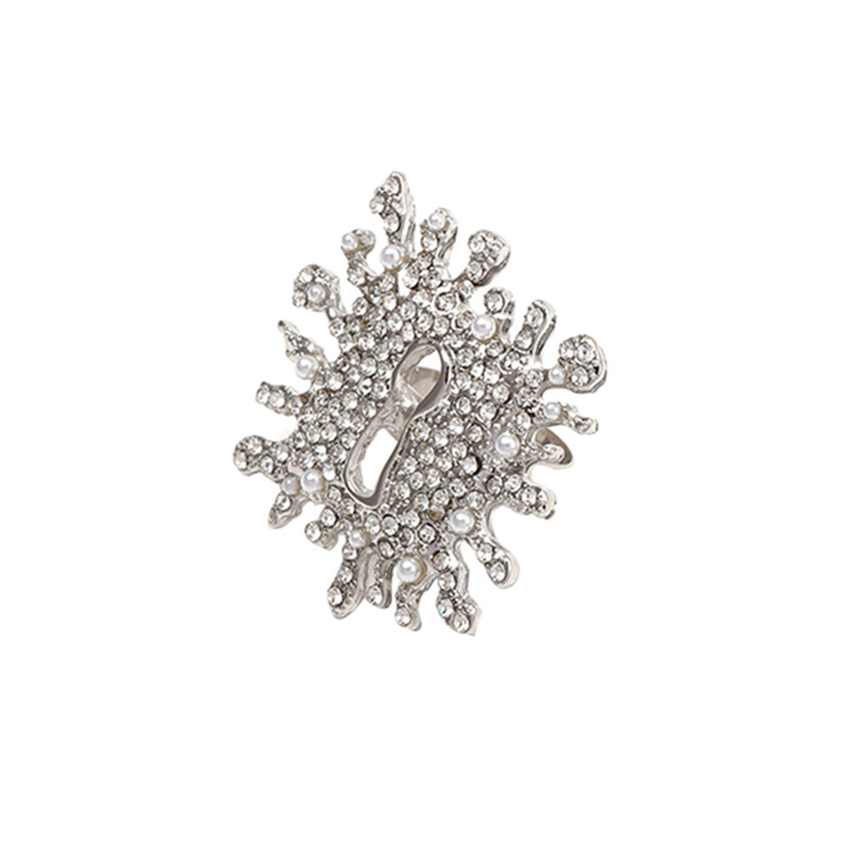 Unique Creative Oversized Exploding Clasp Ring with Adjustable Lock Hole - Stand Out with This Fashion-Forward Statement Jewelry