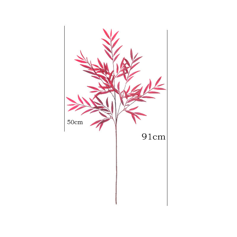 Vibrant Fall-Themed Artificial Willow Leaf Flowers for Outdoor Landscaping - Perfect Decorative Greenery for High Ceilings, Wall Art, and Garden Pathways