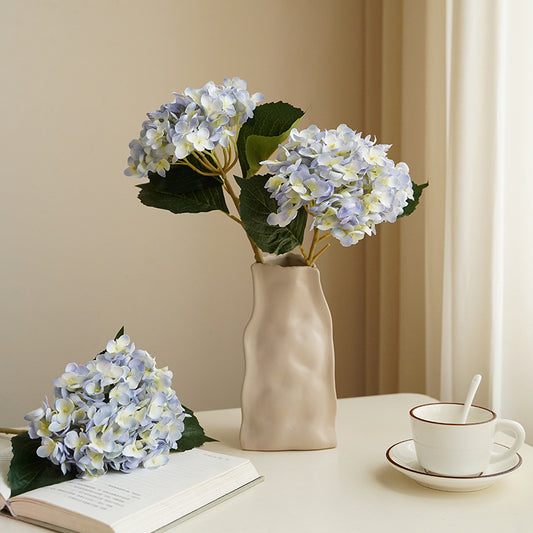 Realistic Hydrangea Floral Arrangement - Elegant European-Inspired 11-Branch Faux Flower Bouquet for Wedding Decorations