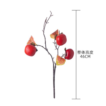 Elegant Three-Headed Persimmon Short Stem Faux Flowers – INS-Inspired Home Decor for Weddings and Celebrations - MW10103