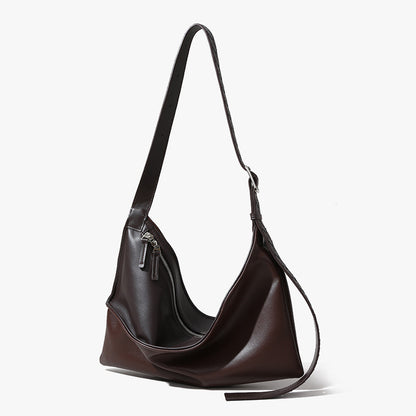 Imported Leather Underarm Bag Women's Crossbody Tote with Luxurious Feel Spacious Design and Minimalist Appeal for Commuters