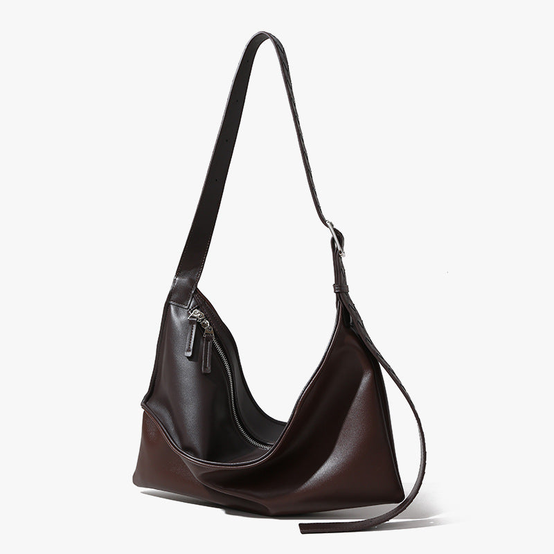 Luxurious Imported Leather Underarm Bag Chic Genuine Leather Crossbody Tote with Ample Storage for Commuters