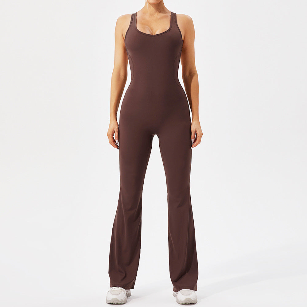 Quick Dry Fleece Lined High Waisted Yoga Jumpsuit for Dance and Fitness Flattering Supportive Design for Tummy Control and Lift