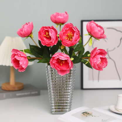 Elegant European Single Stem Faux Peony Flower – Perfect for Home, Restaurant Decor & Wedding Scene Arrangements