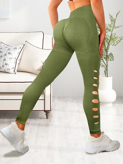 High Waisted Seamless Ripped Cut Out Peach Butt Yoga Leggings for Women Sculpt Your Silhouette with Comfort and Style