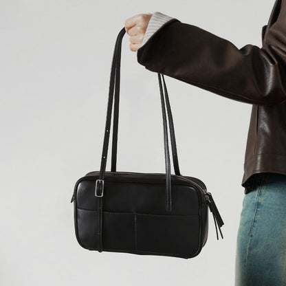 Luxury Fall Winter Chic Genuine Leather Women's Handbag Korean Inspired Shoulder Bag for Everyday Commute and Fashionable Tote