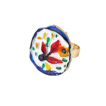 Artistic Bohemian Floral Heart Open Ring for Women - Unique Alloy Design, Perfect for Everyday Wear and Special Occasions