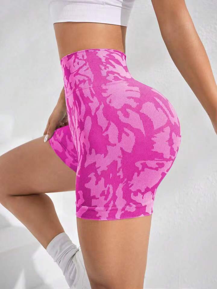 Seamless Peach Lift Tie Dye Yoga Shorts High Waisted Outdoor Fitness Cycling Shorts for Women for Gym Running and Active Lifestyle