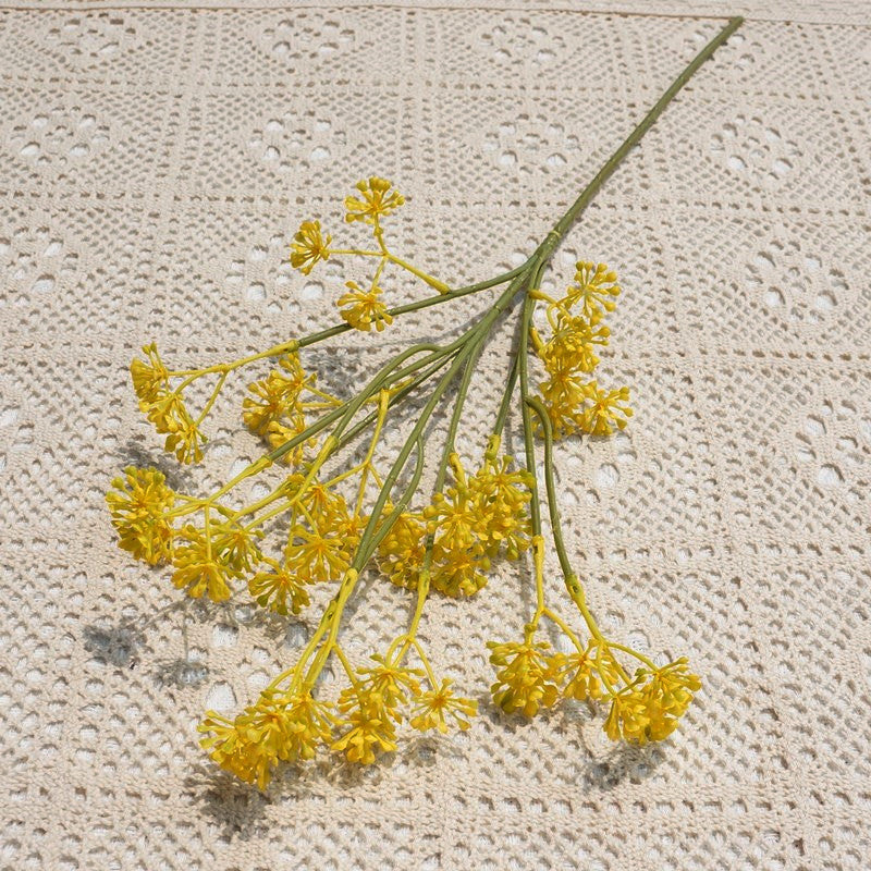 Lifelike Faux Fennel Flower Branches - Versatile Plastic Home Decor for Weddings, Rustic Touches, and Seasonal Arrangements