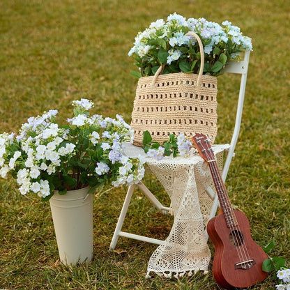 Realistic Jasmine Flower - Charming Faux Silk Hydrangea for Fresh Rustic Decor - Perfect for Outdoor Bars, Living Rooms & Dining Spaces