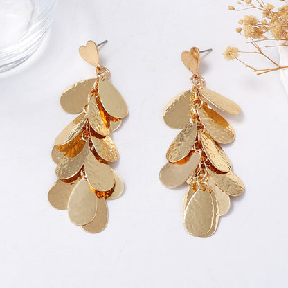 Trendy Punk Minimalist Metal Geometric Heart Pendant Earrings – Chic Daily Wear for Fashion-Forward Women