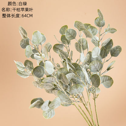 Lifelike Dried Apple Leaf Artificial Flowers for Home Decor – Perfect for Weddings and Celebrations – Trendy INS Style (MW56668)