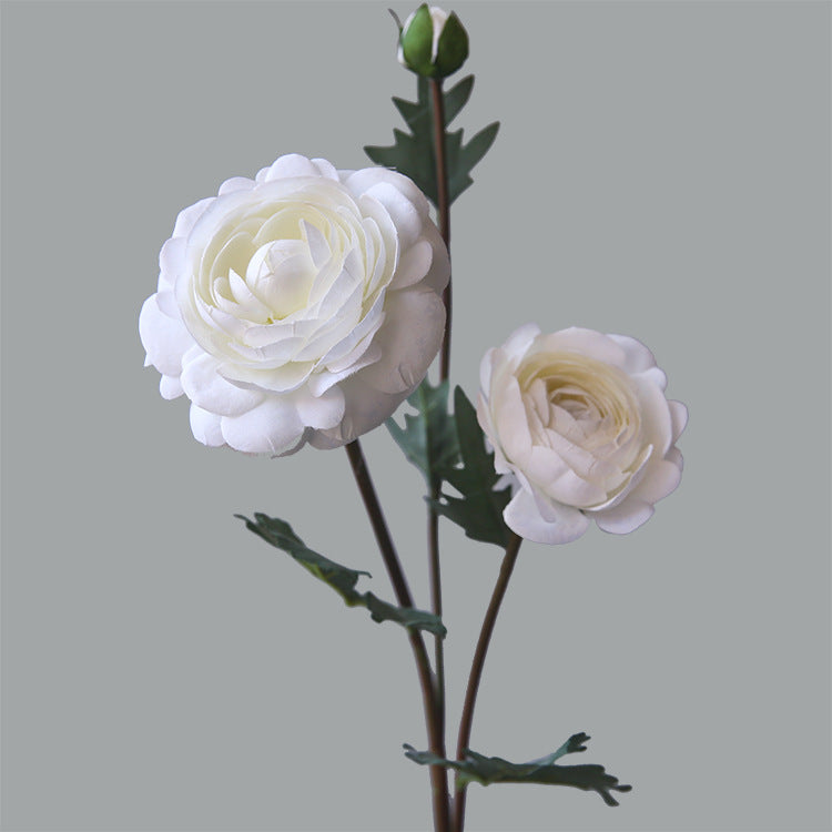 Lifelike Faux Peony Flower Arrangement - 3-Headed Silk Peony Bouquet for Elegant Living Room and Dining Table Décor