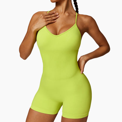 Seamless Hollow Out Yoga Bodysuit for Women High Waist Butt Lifting Activewear Jumpsuit for Comfort and Style Model 7384